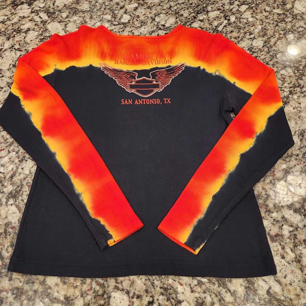 Alamo City Harley Davidson San Antonio Texas Womens XL Tie Dye Long Sleeve Shirt - Picture 2 of 7